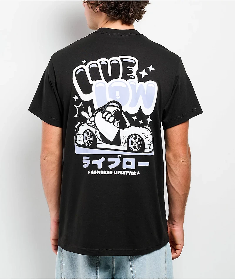 Lowered Lifestyle Live Low Black T-Shirt