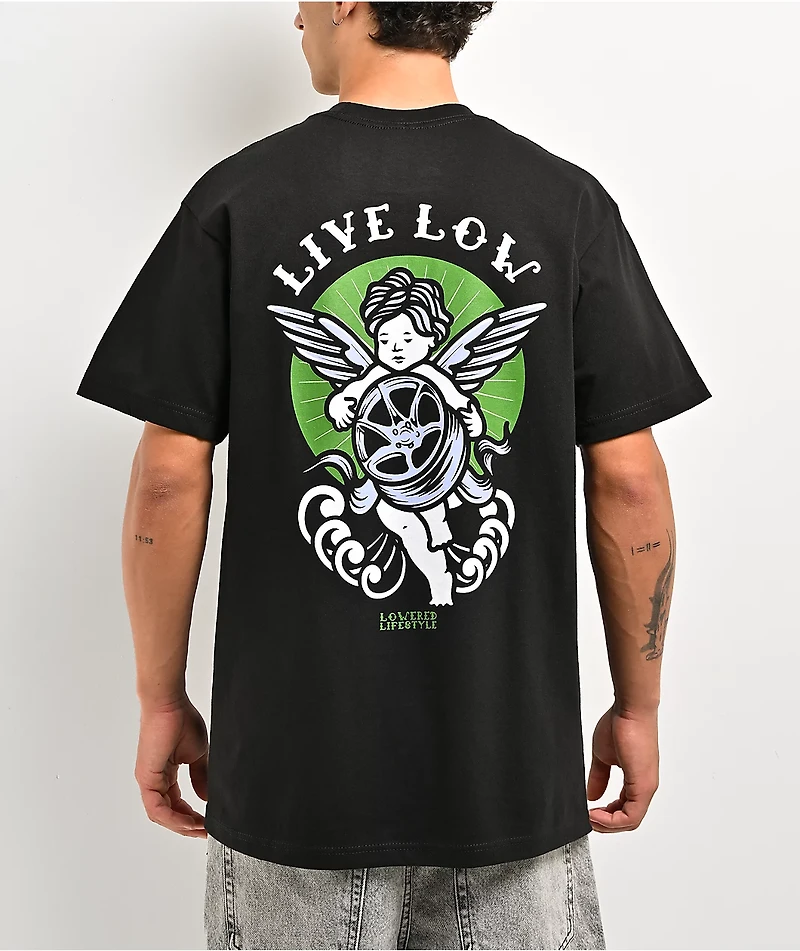 Lowered Lifestyle Live Low Cupid Black T-Shirt