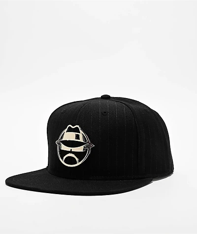 Lowrider Pinstripe Metal Golo Black Snapback Hat