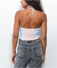 Lunachix Orange & Blue Tie Dye Halter Top