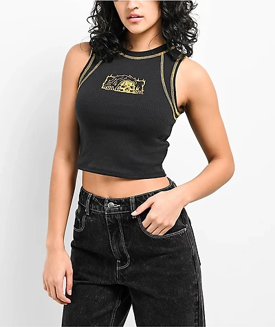 Lurking Class By Sketchy Tank Hotbox Black Raglan Crop Top