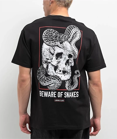 Lurking Class By Sketchy Tank Snakes 2 Black T-Shirt