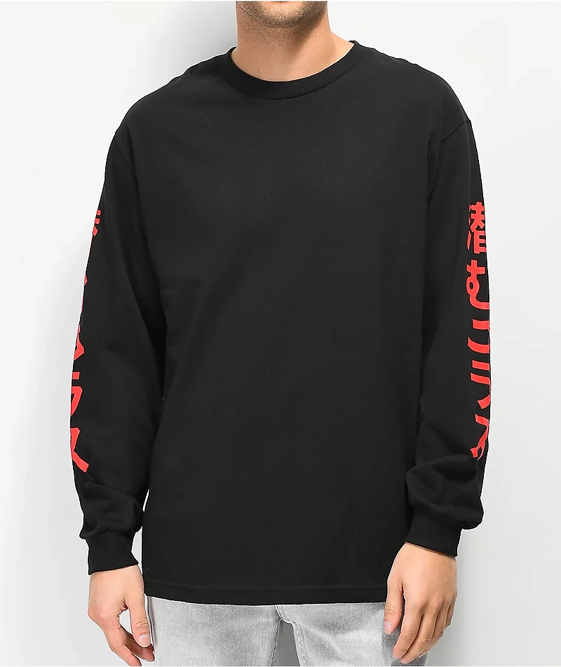 Lurking Class By Sketchy Tank x Mr. Tucks Lurker Black & Red Long Sleeve T-Shirt