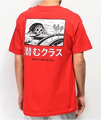 Lurking Class By Sketchy Tank x Mr. Tucks Lurker Red T-Shirt