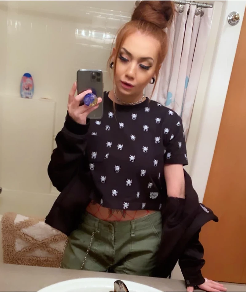 Lurking Class Spiders Coffin Pocket Crop T-Shirt