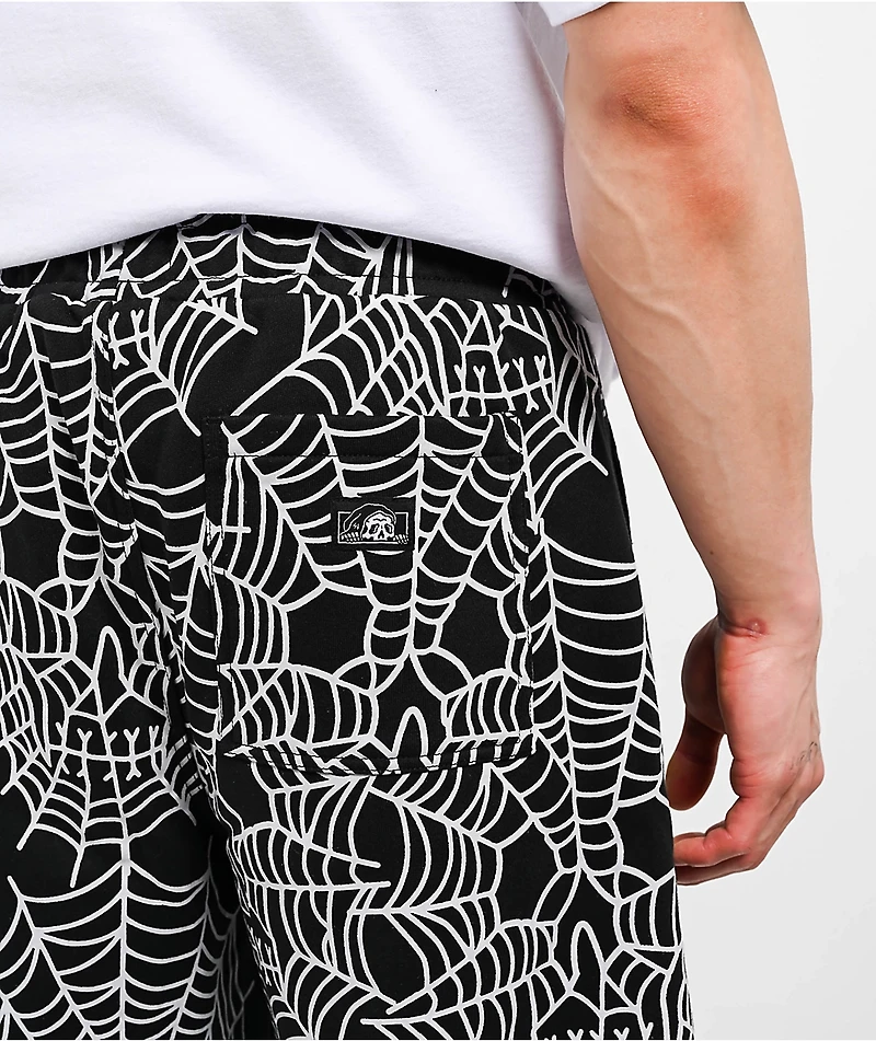 Lurking Class Web Skull Black Sweat Shorts