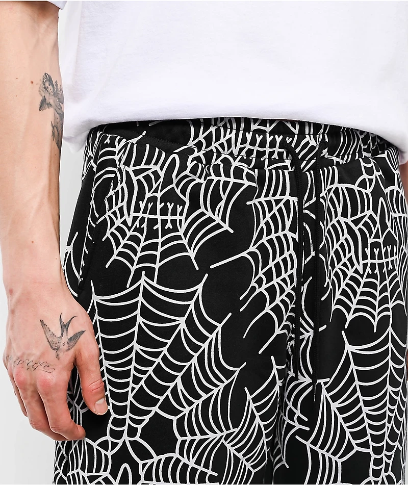Lurking Class Web Skull Black Sweat Shorts