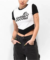 Lurking Class by Sketchy Tank 69 Race Black & White Crop T-Shirt