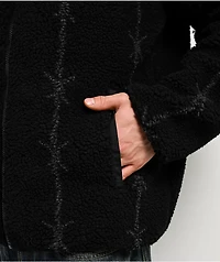 Lurking Class by Sketchy Tank Barbed Black Sherpa Zip Hoodie