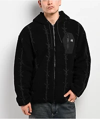 Lurking Class by Sketchy Tank Barbed Black Sherpa Zip Hoodie