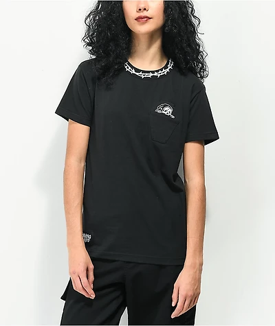 Lurking Class by Sketchy Tank Barbed Coffin Black Pocket T-Shirt