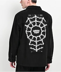 Lurking Class by Sketchy Tank Barbed Web Black Corduroy Zip Work Shirt