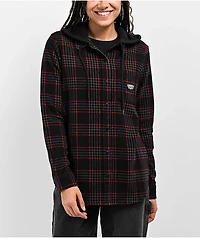 Lurking Class by Sketchy Tank Barbed Web Black Hooded Flannel Shirt