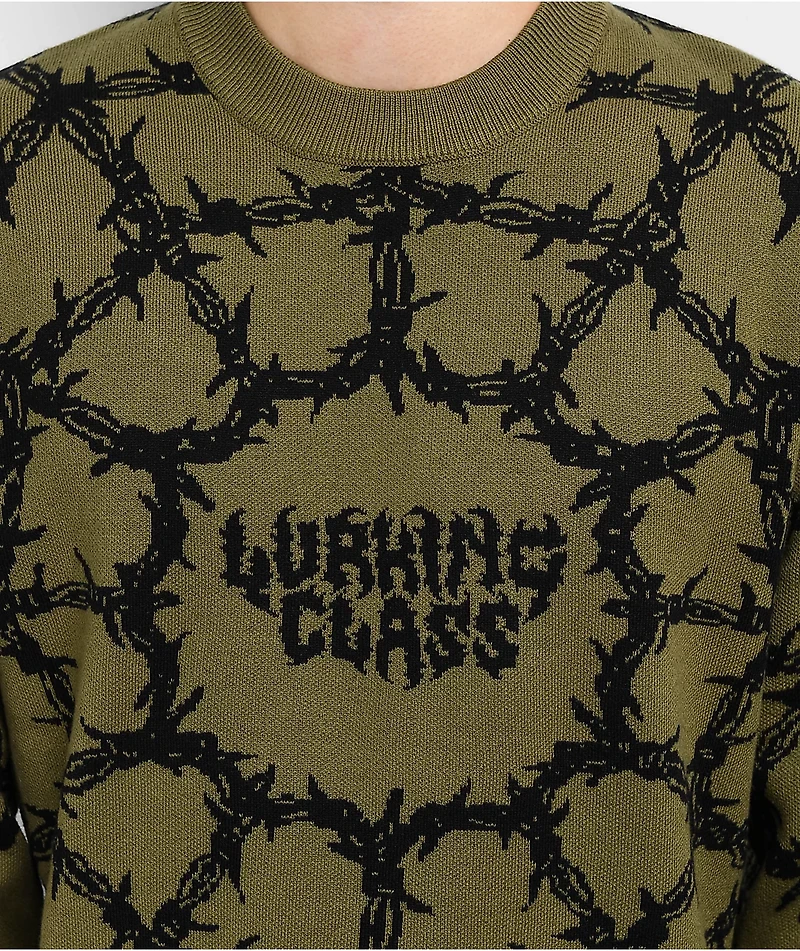 Lurking Class by Sketchy Tank Barbed Web Olive Sweater