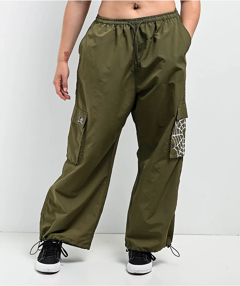 Lurking Class by Sketchy Tank Barbed Wire Olive Parachute Pants
