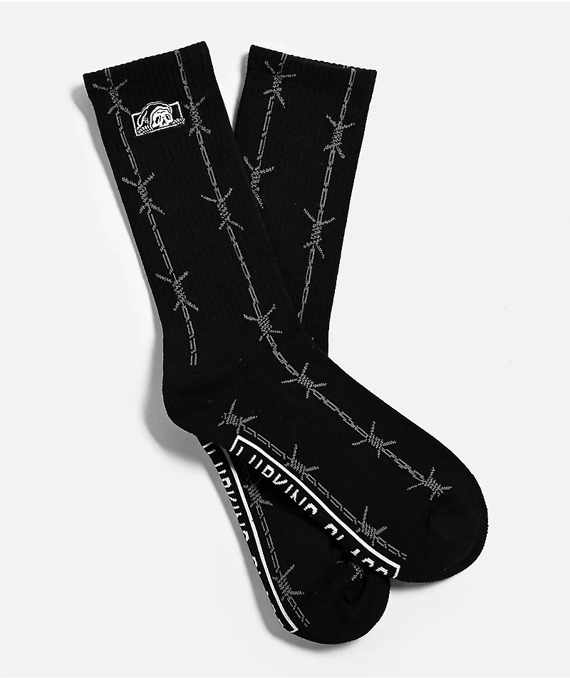 Lurking Class by Sketchy Tank Barbwire Black Crew Socks