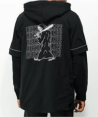 Lurking Class by Sketchy Tank Bat Layered Black Baseball Hoodie