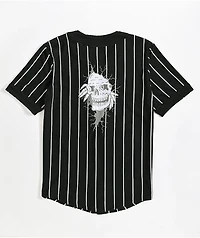 Lurking Class by Sketchy Tank Black & White Pinstripe Baseball Jersey