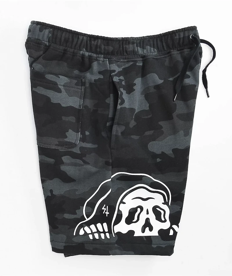 Lurking Class by Sketchy Tank Black Camo Sweat Shorts