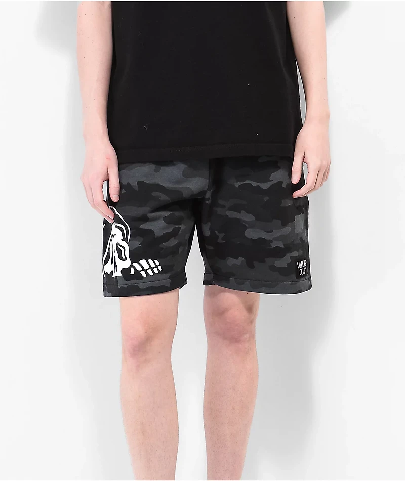Lurking Class by Sketchy Tank Black Camo Sweat Shorts