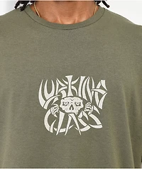 Lurking Class by Sketchy Tank Bonehead Military Green T-Shirt
