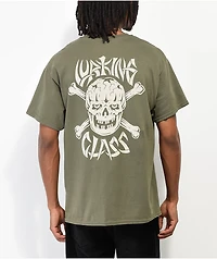 Lurking Class by Sketchy Tank Bonehead Military Green T-Shirt