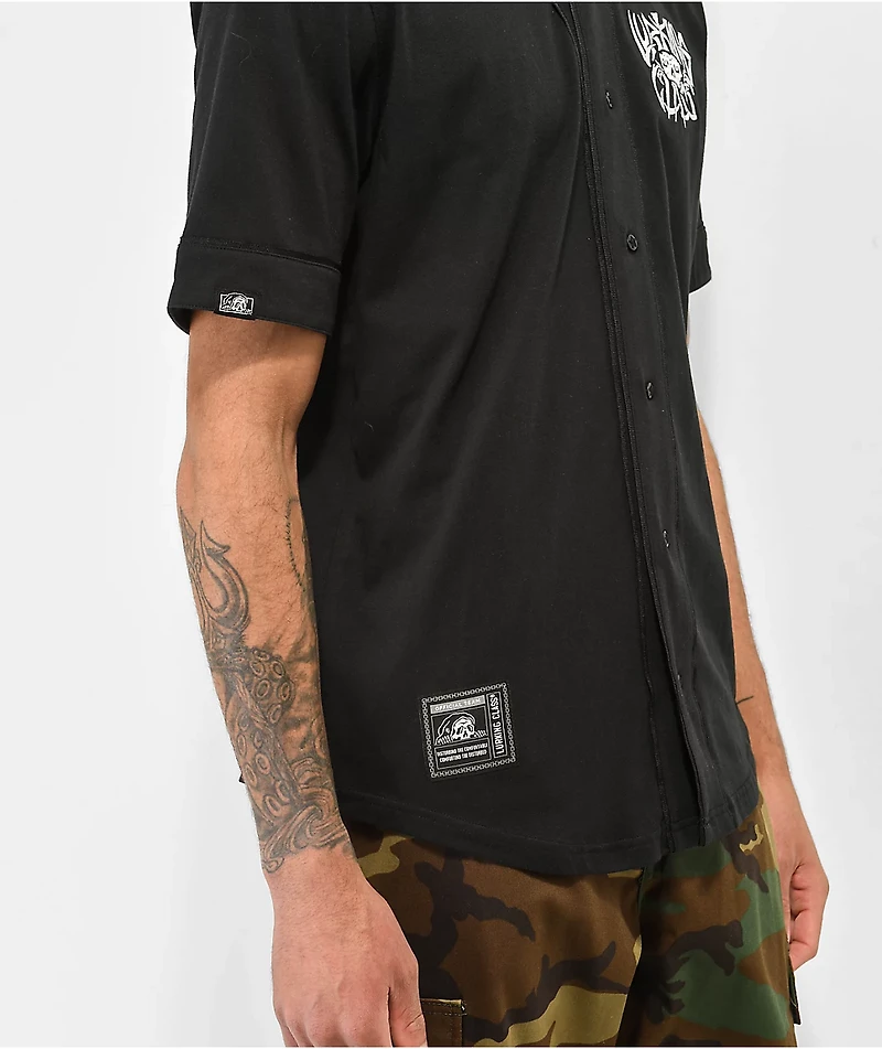 Lurking Class by Sketchy Tank Bones Black Baseball Jersey