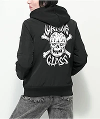 Lurking Class by Sketchy Tank Bones Black Hooded Bomber Jacket