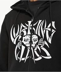 Lurking Class by Sketchy Tank Bones Black Zip Hoodie