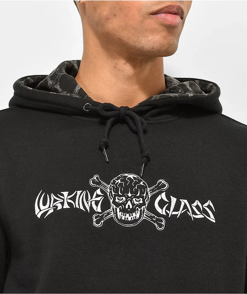 Lurking Class by Sketchy Tank Bones Layered Black Hoodie