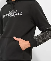 Lurking Class by Sketchy Tank Bones Layered Black Hoodie