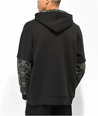 Lurking Class by Sketchy Tank Bones Layered Black Hoodie