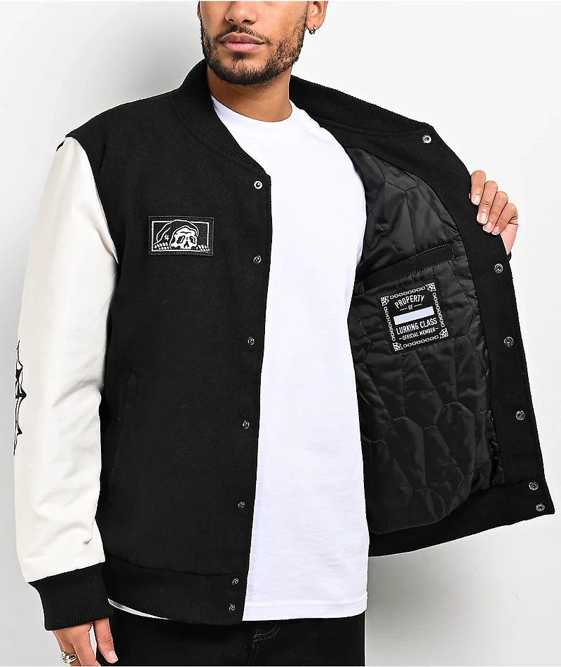 Lurking Class by Sketchy Tank Box Logo Black Varsity Jacket