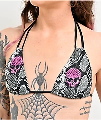Lurking Class by Sketchy Tank Burmese Snakeskin Triangle Bikini Top