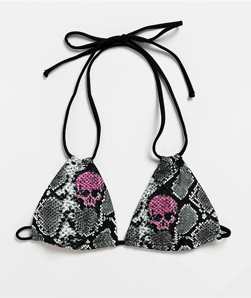 Lurking Class by Sketchy Tank Burmese Snakeskin Triangle Bikini Top