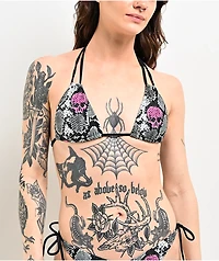 Lurking Class by Sketchy Tank Burmese Snakeskin Triangle Bikini Top