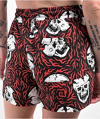 Lurking Class by Sketchy Tank Burner Black & Red Board Shorts