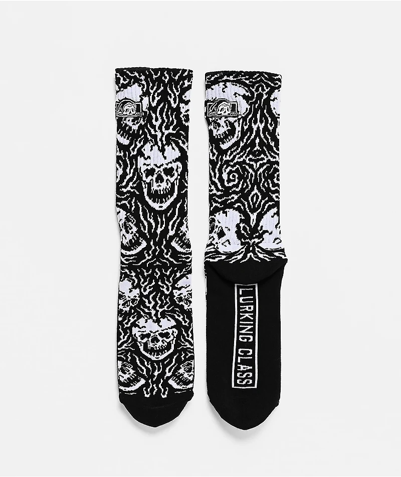 Lurking Class by Sketchy Tank Burning Soul Black Crew Socks