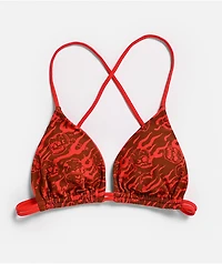 Lurking Class by Sketchy Tank Burning Souls Red Triangle Bikini Top