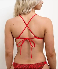 Lurking Class by Sketchy Tank Burning Souls Red Triangle Bikini Top