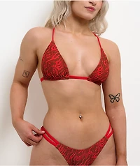 Lurking Class by Sketchy Tank Burning Souls Red Triangle Bikini Top