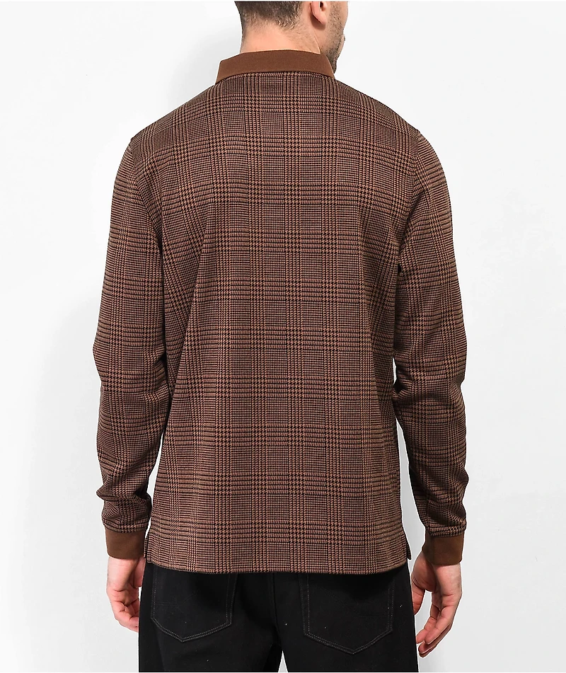 Lurking Class by Sketchy Tank Burnout Brown Long Sleeve Polo Shirt