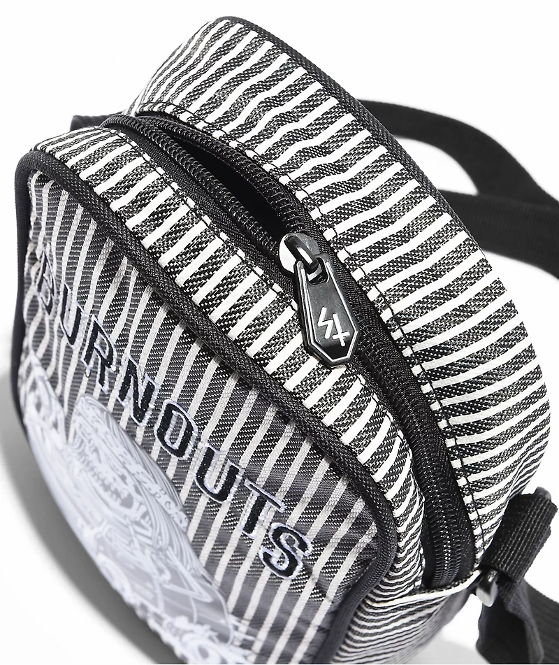 Lurking Class by Sketchy Tank Burnouts Black & White Stripe Crossbody Bag