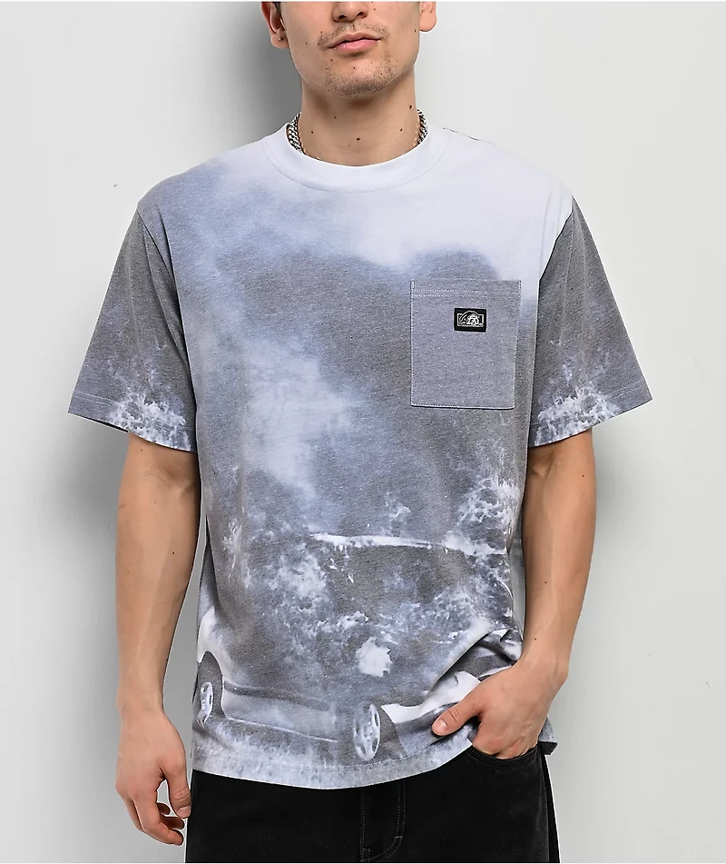 Lurking Class by Sketchy Tank Car Fire Grey Pocket T-Shirt