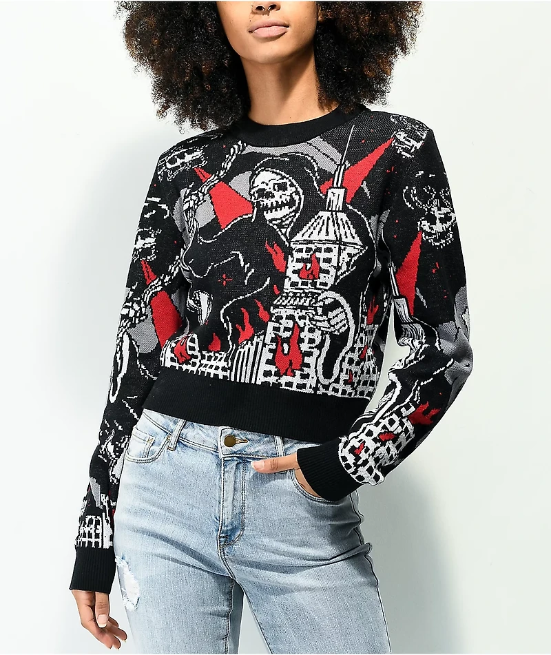 Lurking Class by Sketchy Tank Destroy Black Crewneck Sweatshirt