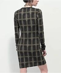 Lurking Class by Sketchy Tank Coffin Black Plaid Dress