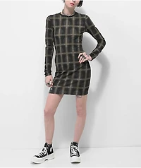 Lurking Class by Sketchy Tank Coffin Black Plaid Dress