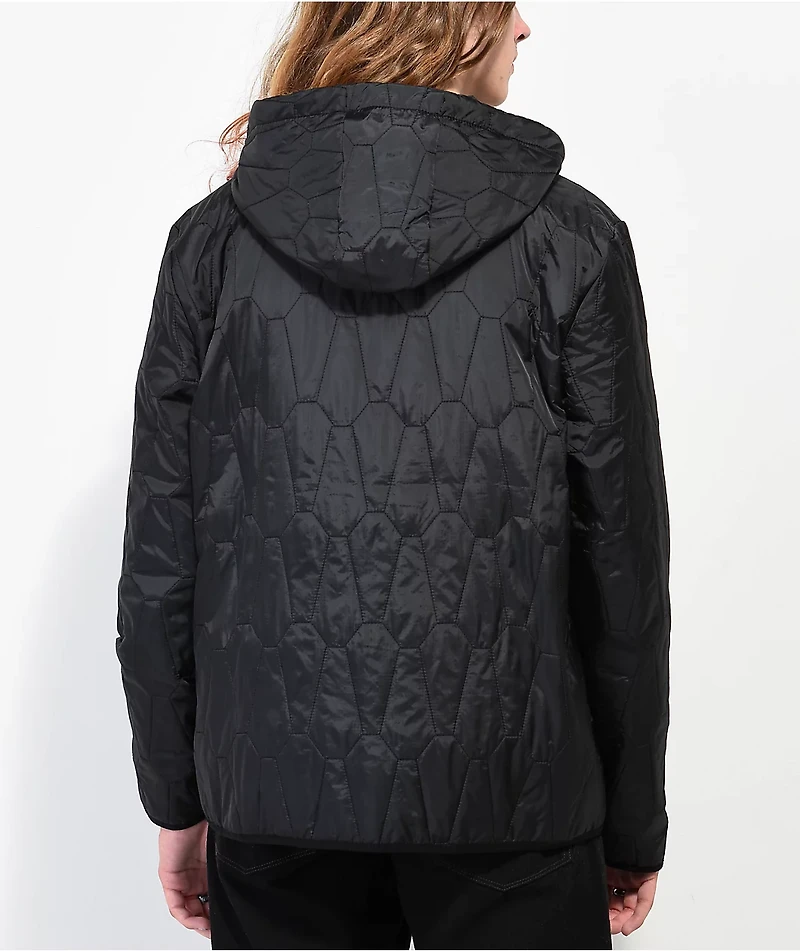 Lurking Class by Sketchy Tank Coffin Black Quilted Windbreaker Jacket
