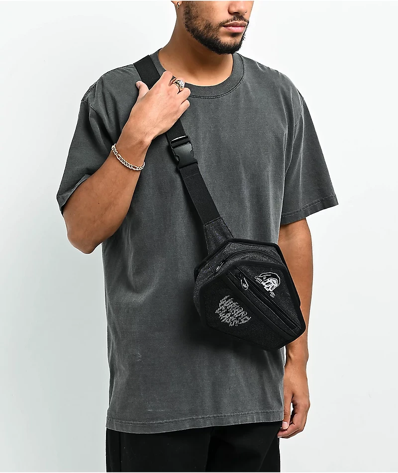 Lurking Class by Sketchy Tank Coffin Black Wash Denim Fanny Pack