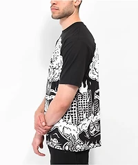 Lurking Class by Sketchy Tank Comfortable Allover Print Black T-Shirt